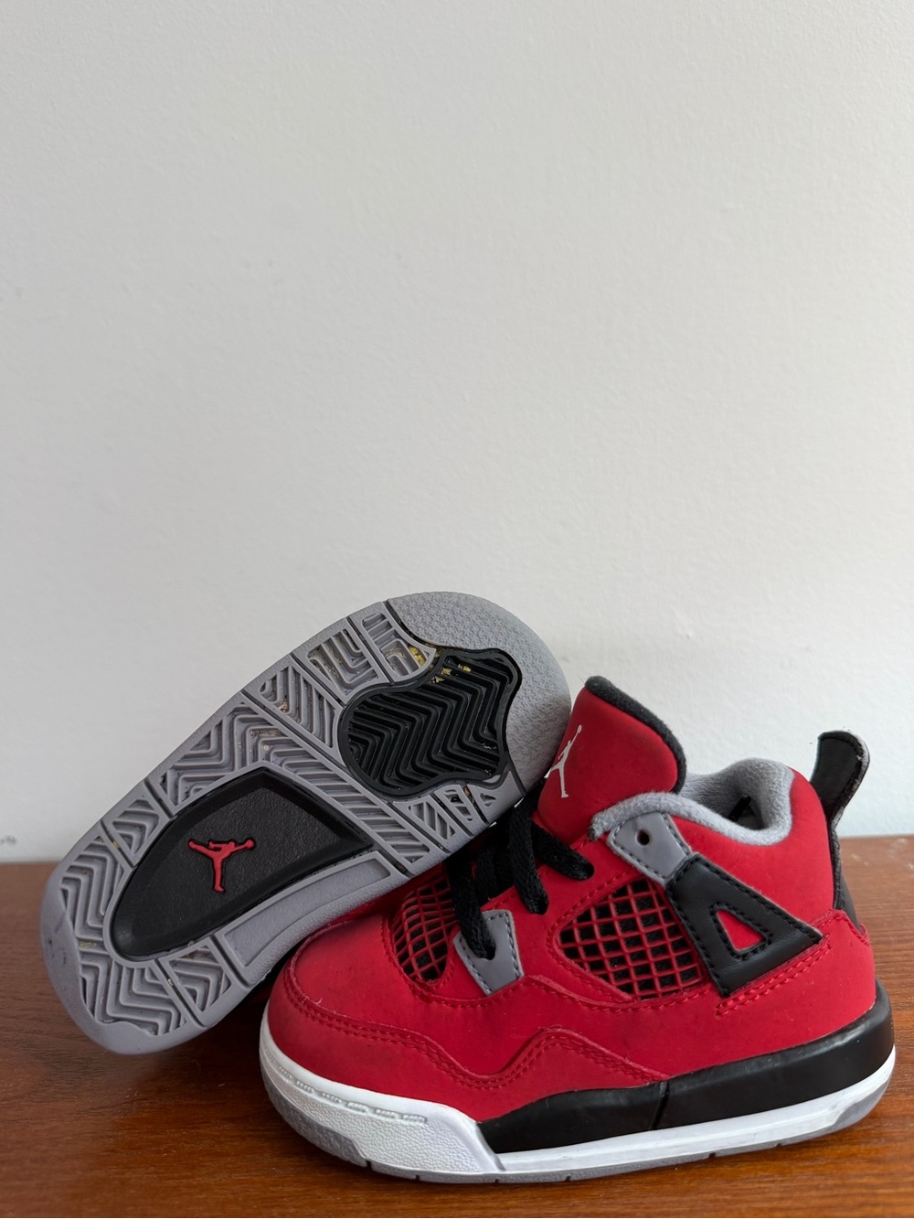 Nike Jordan 4 Retro Athletic Sneakers Black Accents US Toddler Size 6C